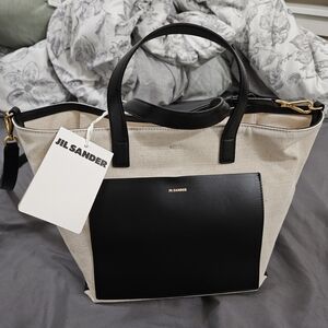Jil Sander Black and Cream Women's Bag
